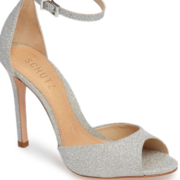 Schultz SASHA LEE Sandal Silver Peep Toe Glitter Pumps (9.5) Worn once! - Picture 4 of 4